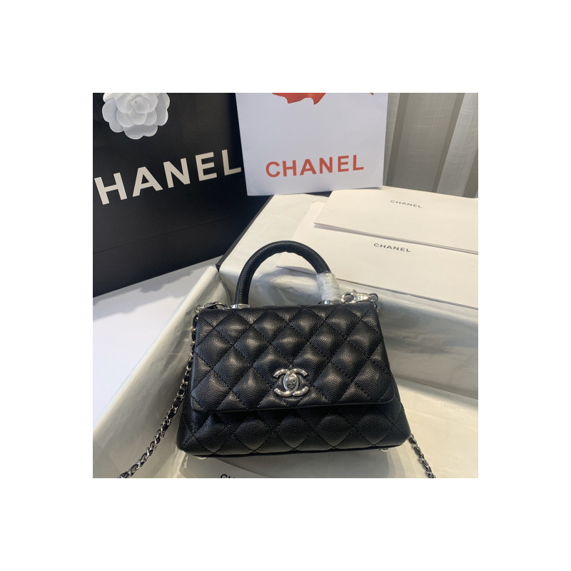 샤넬 코코핸들 캐비어 탭핸들 숄더백 캐비어 금장  CHANEL COCO HANDLE