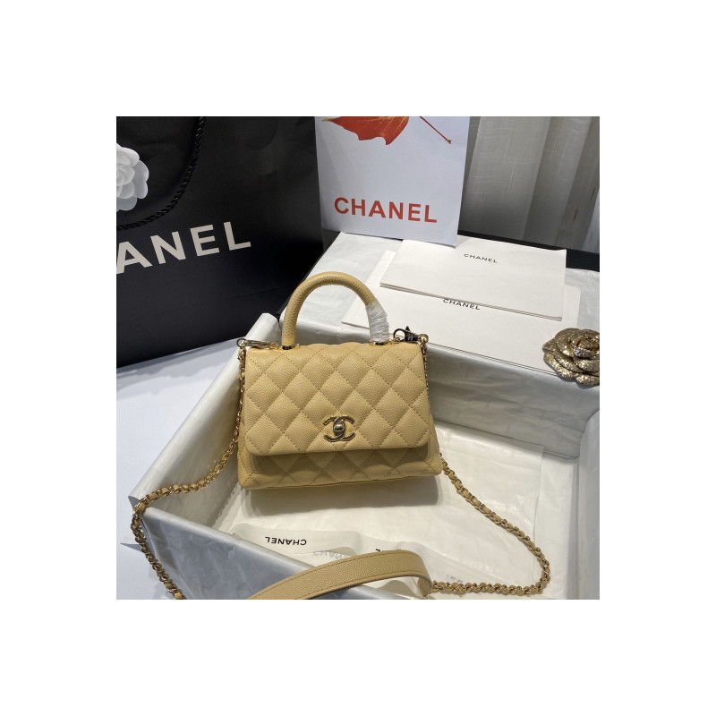 CHANEL샤넬 코코핸들 캐비어 탭핸들 숄더백 캐비어 금장  CHANEL COCO HANDLE