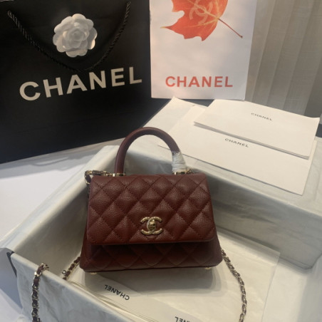 샤넬 코코핸들 캐비어 탭핸들 숄더백 캐비어 금장  CHANEL COCO HANDLE