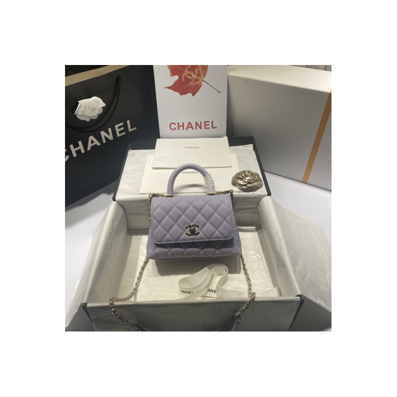 샤넬 코코핸들 캐비어 탭핸들 숄더백 캐비어 금장  CHANEL COCO HANDLE