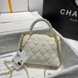 샤넬 코코핸들 캐비어 탭핸들 숄더백 캐비어 금장  CHANEL COCO HANDLE