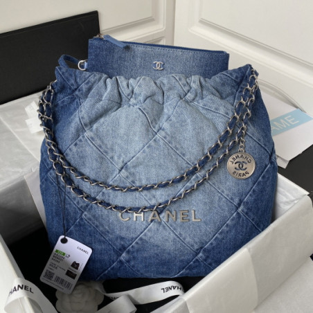 샤넬 22백 스티치 데님  CHANEL 22 DENIM 35CM